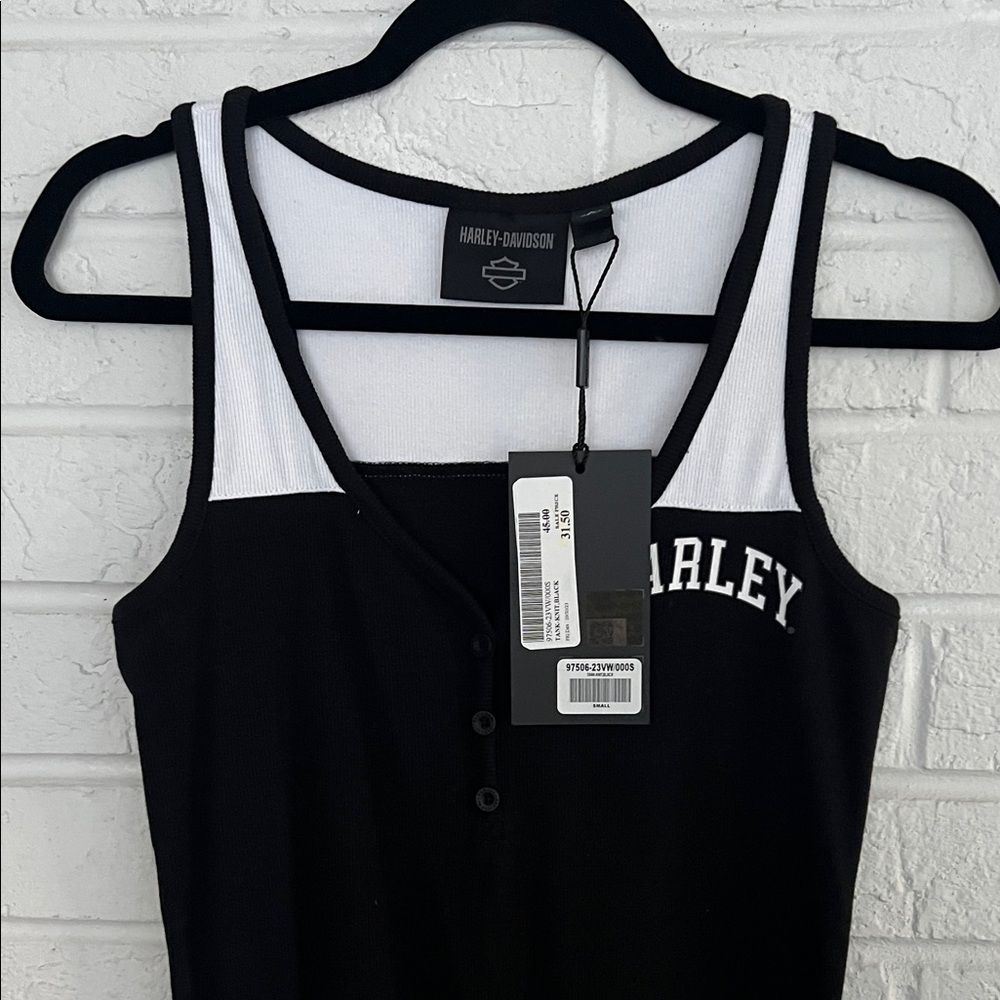 Harley Davidson Women's Black and White Tank Top Size Small - Picture 9 of 11